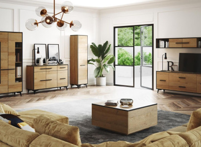 Chest of drawers Wardrobe TV stand Shelf Living room 6 pieces. Furniture Wall unit living wall set